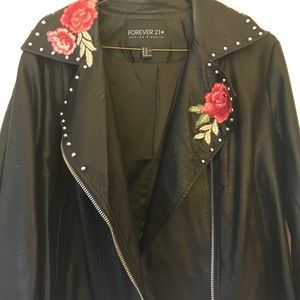 Rose pleather jacket